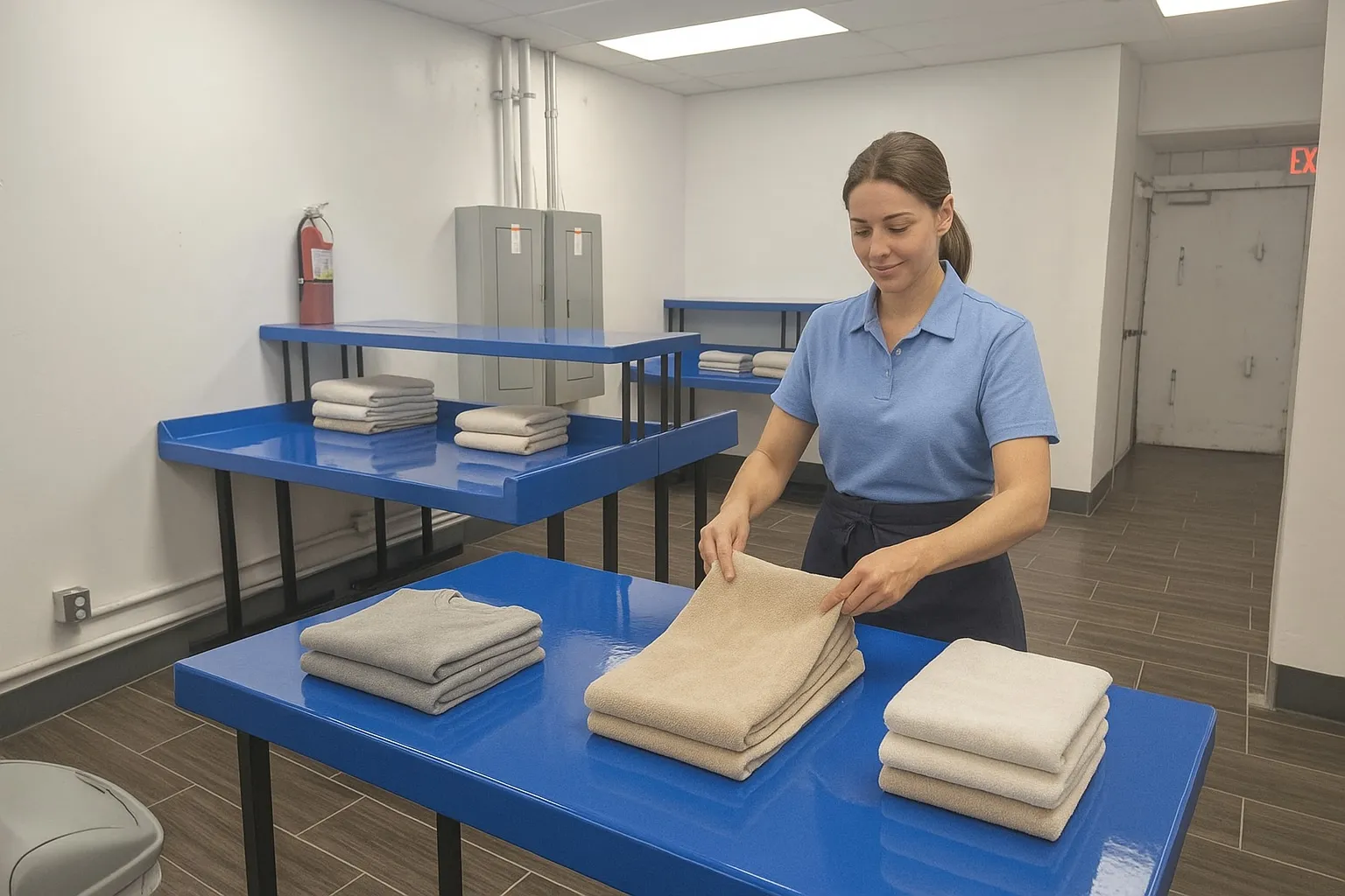 Freshly folded laundry at Tumblerama Tucson